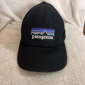 Patagonia Black Trucker Logo Cap Hat Mesh Back One OS Size